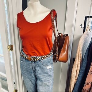 Terra Cotta Red Orange Sweat wicking Tank Top